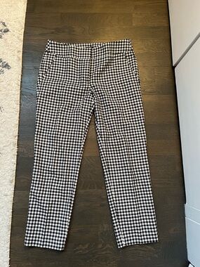 Loft Gingham Black Check Pants Size 4